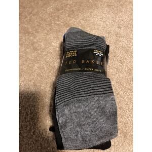 NWT Ted Baker 6 Pair Men's Crew Pattern Cushioned Super Soft Dress Socks 6-12